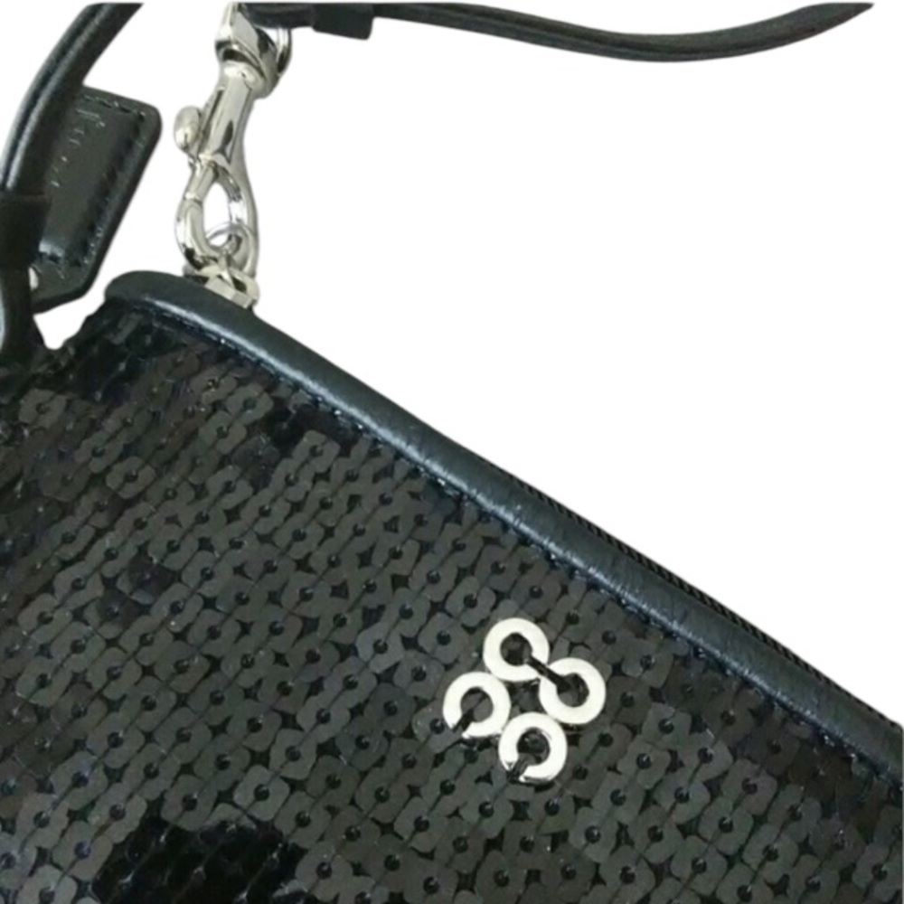 NWT Coach Sequin BLACK Wristlet, SMALL - Picture 3 of 5